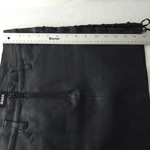Hudson Lex Lace Up Leather Mini Skirt - Picture 7 of 7